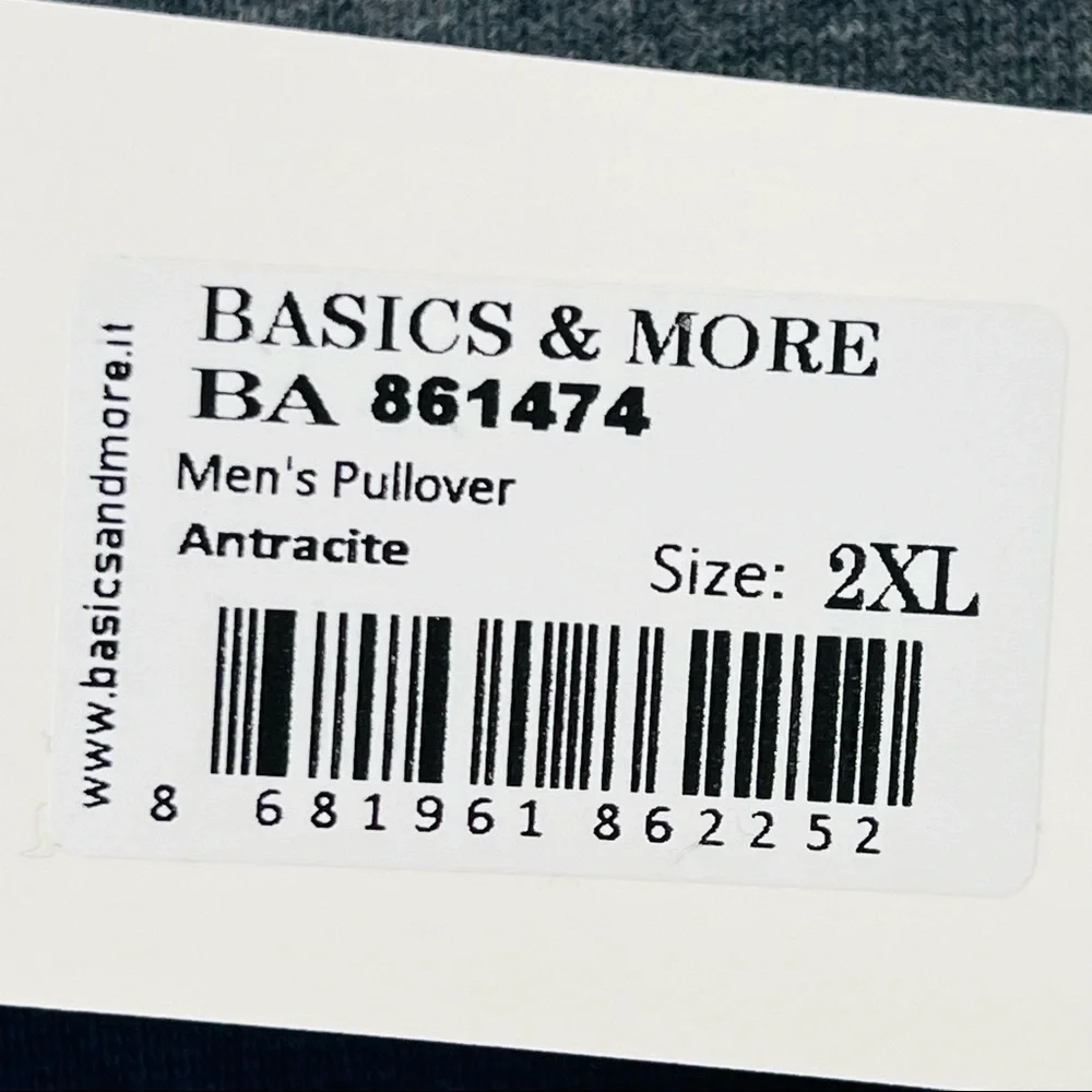 Basics & More Men's Cotton Pullover Sweater - 2XL